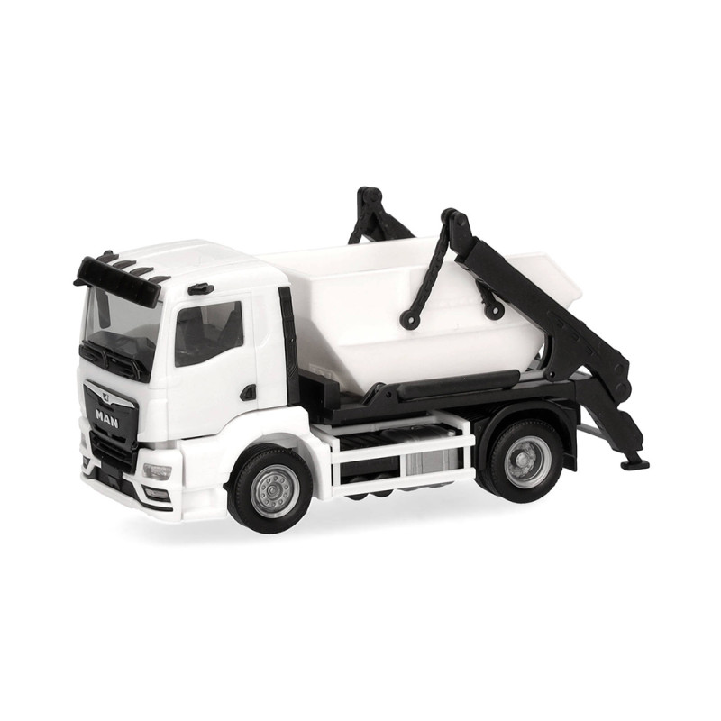 MiniKit: MAN TGS NN chargeuse à benne AK12, blanc - Herpa 013987 - HO 1/87