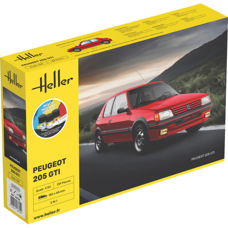 Starter kit Peugeot 205 GTI - HELLER 58705 - 1/24