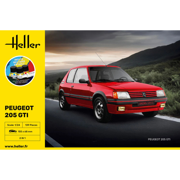 Starter kit Peugeot 205 GTI - HELLER 58705 - 1/24