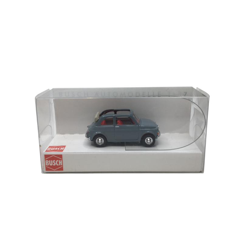 Fiat 500 cabriolet, gris, 1957 - BUSCH 48780 - HO 1/87