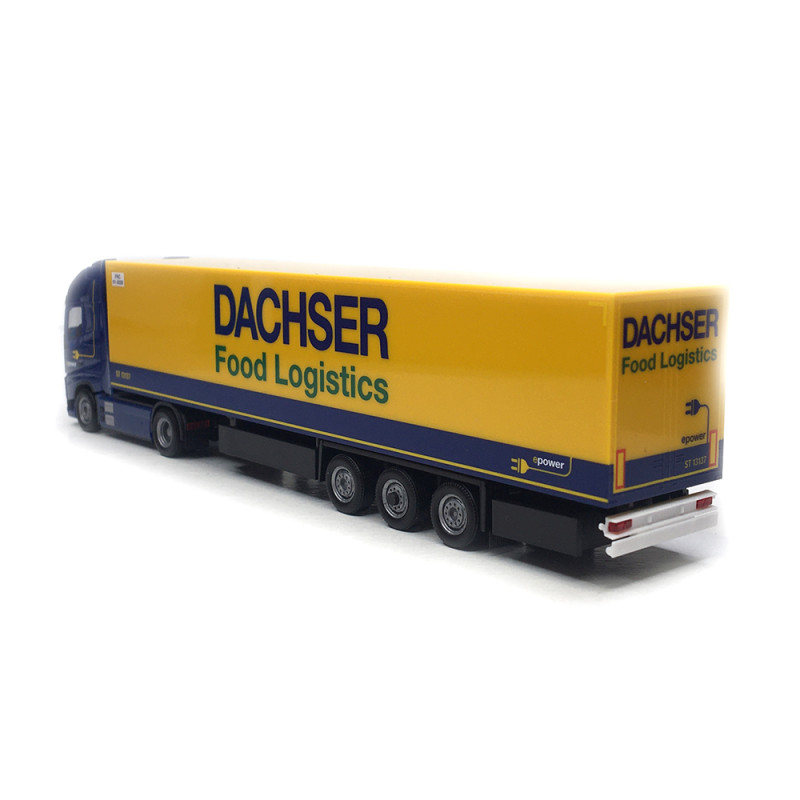Camion semi-remorque frigorifique électrique, Volvo FH GL XL 2020, Dachser Food Logistics  - HERPA 316798 - HO 1/87