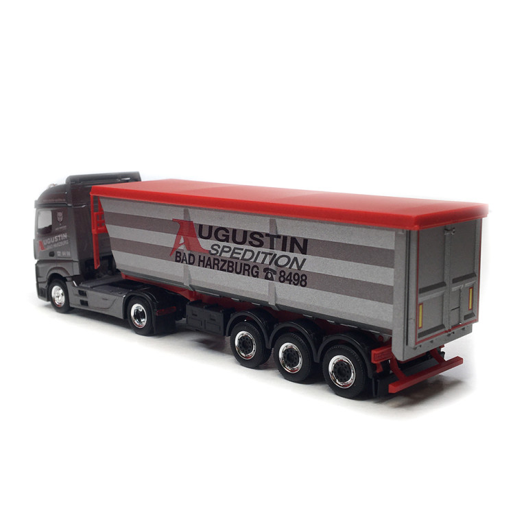 Semi-remorque benne en acier, Mercedes Benz Actros streampace, Augustin Spedition - HERPA 319614 - HO 1/87