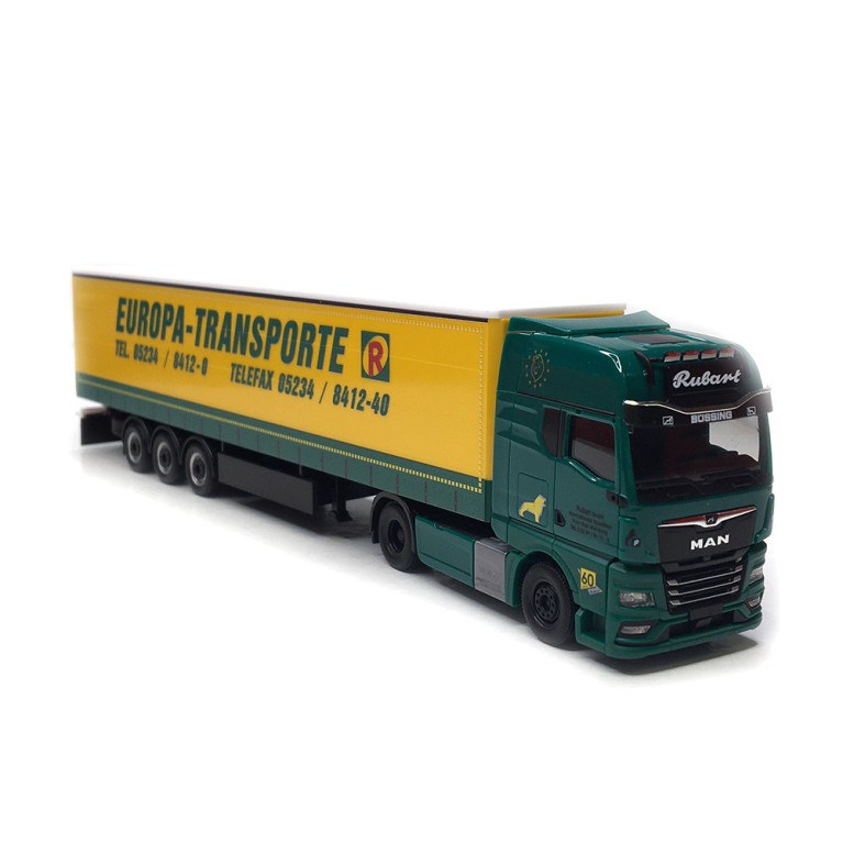 Semi-remorque bâchée, MAN TGX GX, Rubart Europa Transporte - HERPA 319874 - HO 1/87