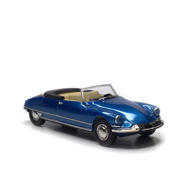 Citroën DS 19 cabriolet ouvert, bleu antarctique, 1963 - SAI 7805 - HO 1/87