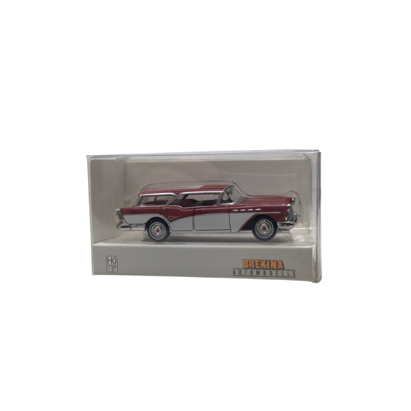 Buick Century Caballero, rouge foncé/blanc, 1957 - BREKINA 18181 - HO 1/87