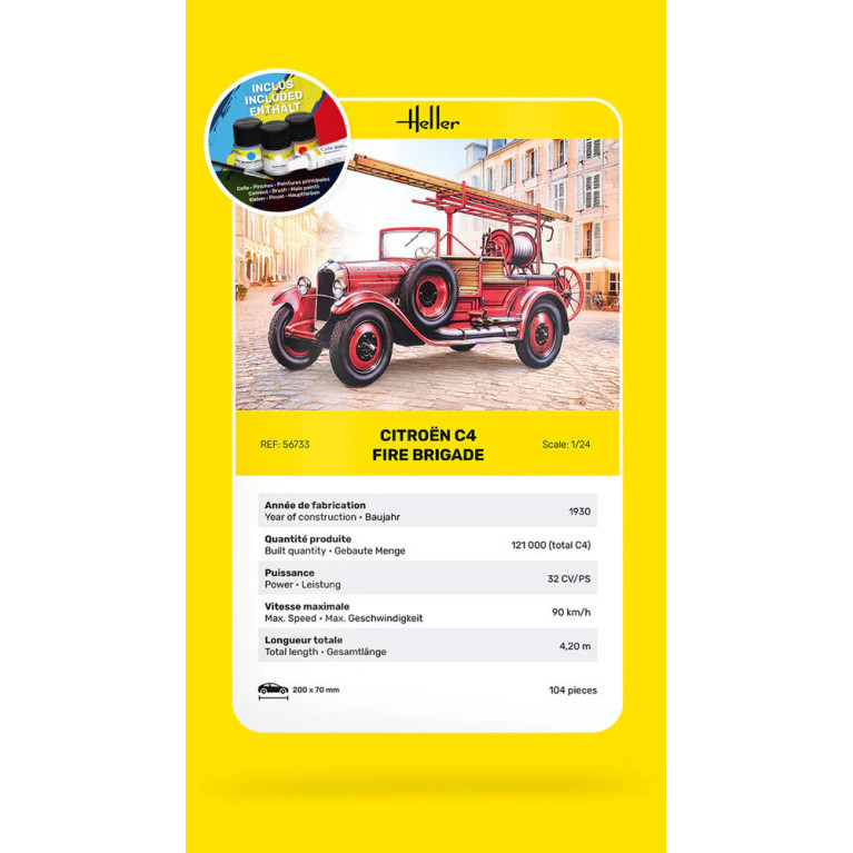 Starter kit, Citroën C4, pompiers, 1930 - HELLER 56733 - 1/24
