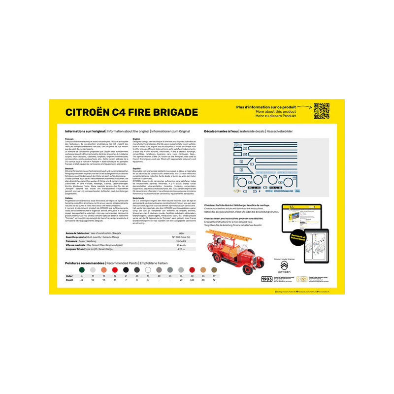 Starter kit, Citroën C4, pompiers, 1930 - HELLER 56733 - 1/24