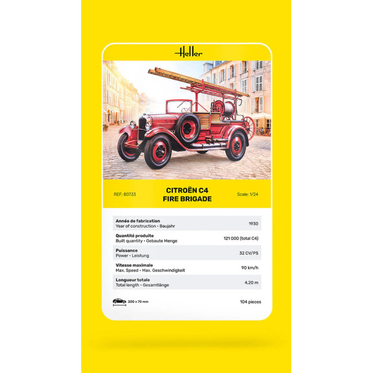 Citroën C4, pompiers, 1930 - HELLER 56733 - 1/24