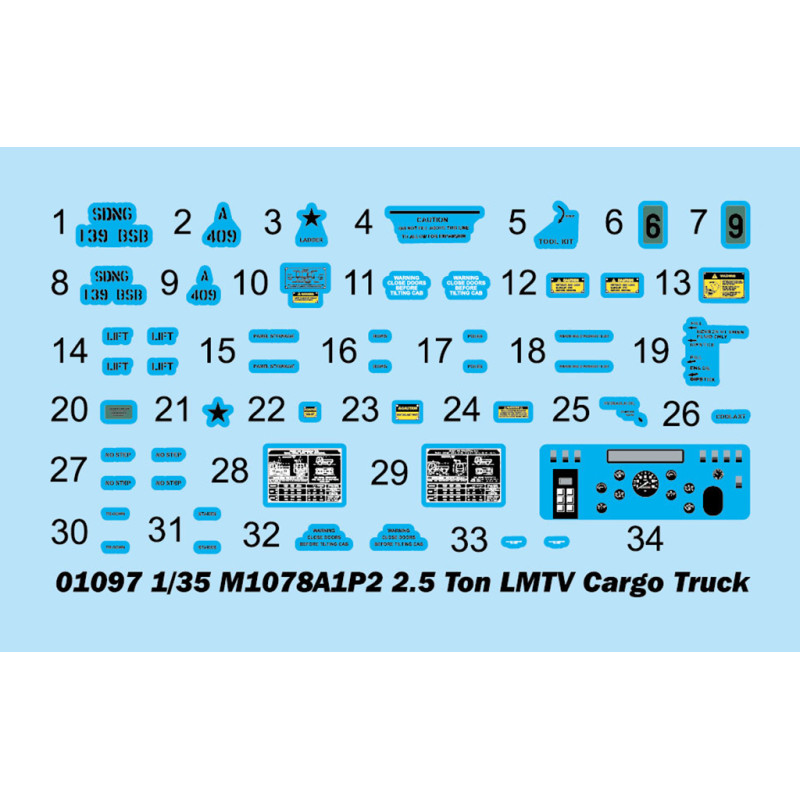 Camion cargo, LMTV 2,5 tonnes, M1078A1P2 - TRUMPETER 01097 - 1/35