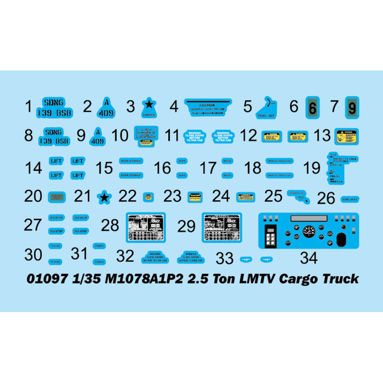 Camion cargo, LMTV 2,5 tonnes, M1078A1P2 - TRUMPETER 01097 - 1/35