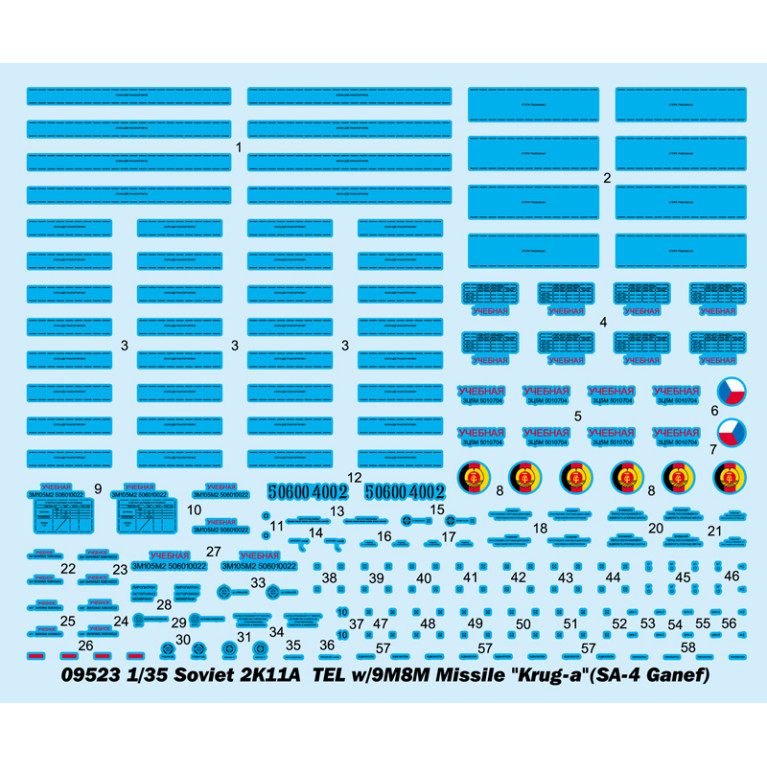 Soviétique 2K11A TEL, avec missile 9M8M Krug-a, SA-4 Ganef - TRUMPETER 09523- 1/35
