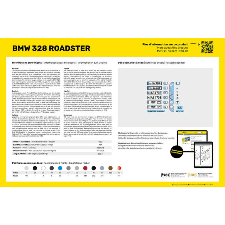 Starter kit, BMW 328 roadster - HELLER 56701 - 1/24