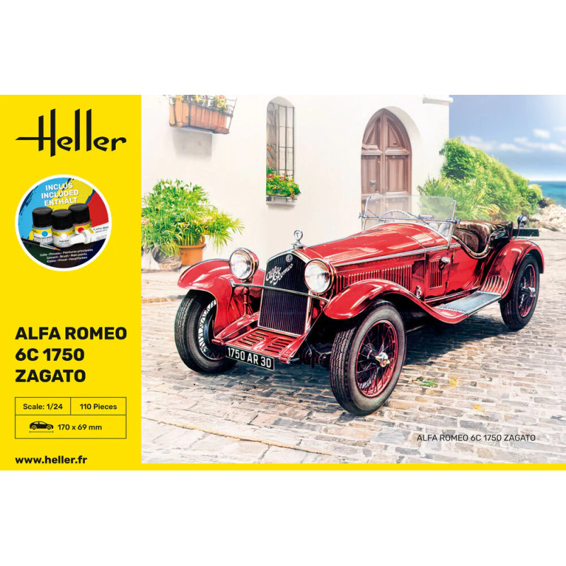 Starter kit, Alfa Romeo, 6C 1750 Zagato - HELLER 56715 - 1/24