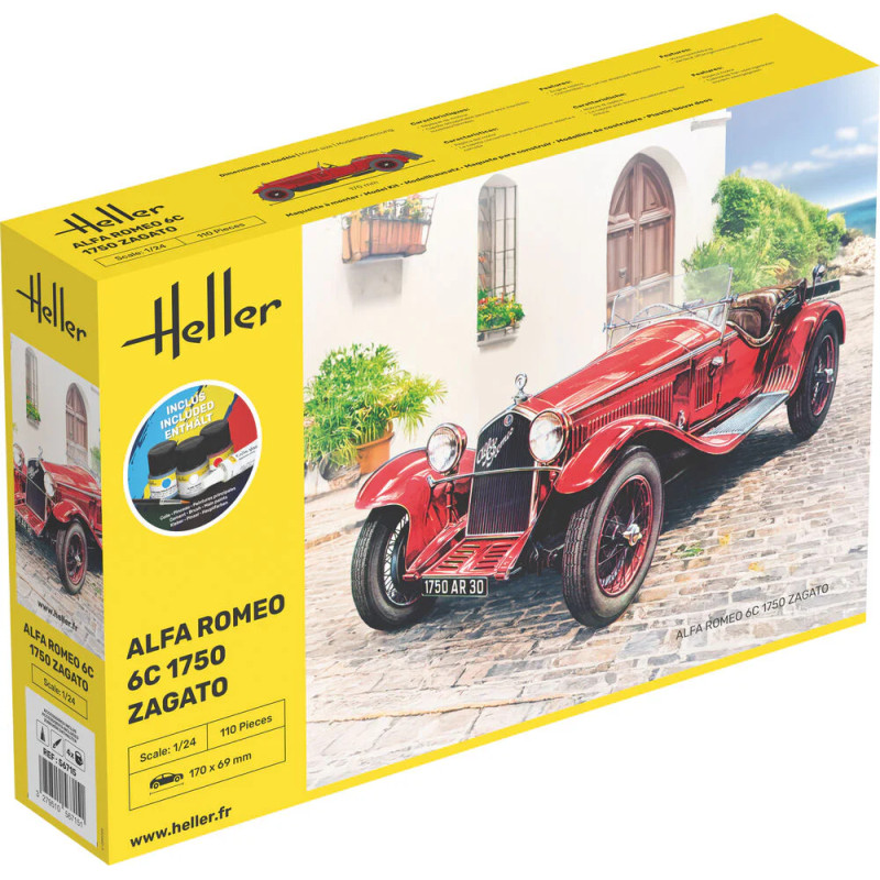 Starter kit, Alfa Romeo, 6C 1750 Zagato - HELLER 56715 - 1/24