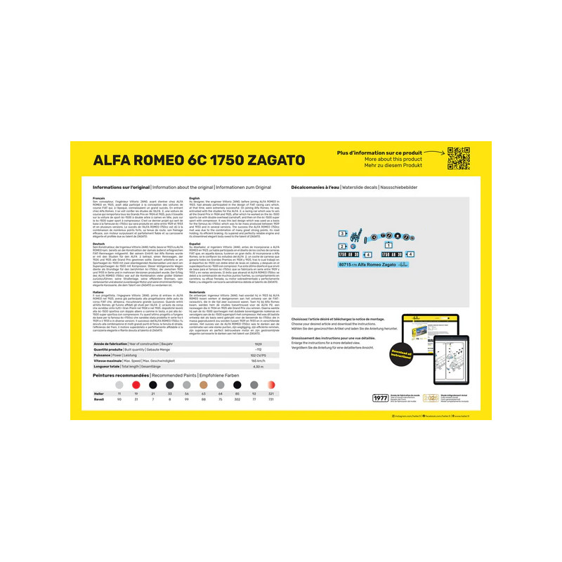 Alfa Romeo, 6C 1750 Zagato - HELLER 80715 - 1/24