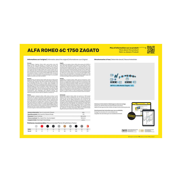 Alfa Romeo, 6C 1750 Zagato - HELLER 80715 - 1/24