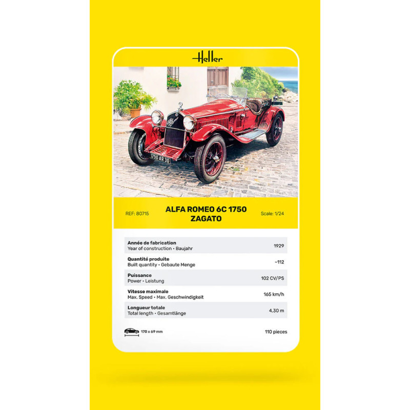 Alfa Romeo, 6C 1750 Zagato - HELLER 80715 - 1/24