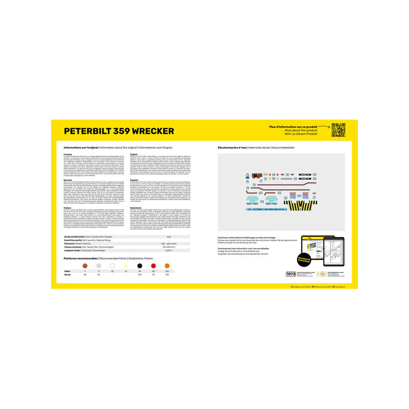 Starter kit, Peterbilt 359 wrecker - HELLER 56794 - 1/43