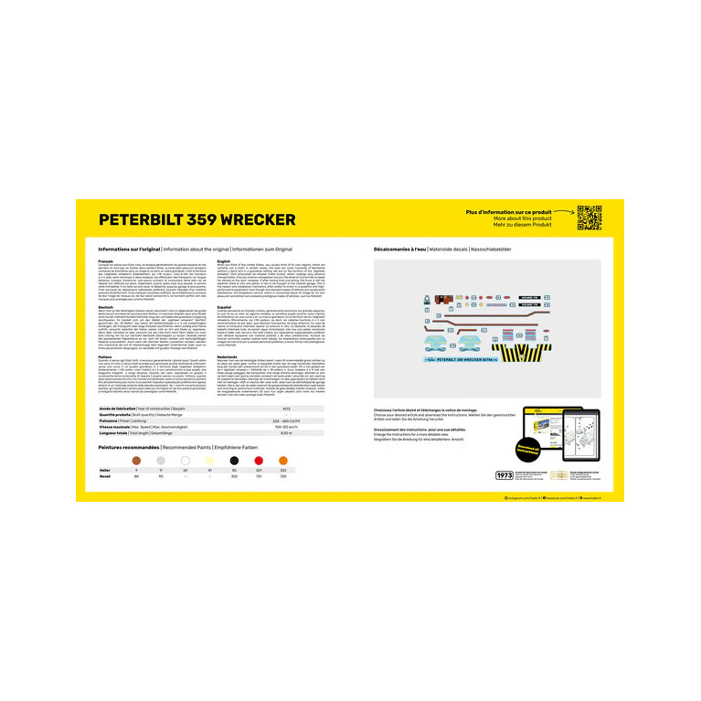 Starter kit, Peterbilt 359 wrecker - HELLER 56794 - 1/43