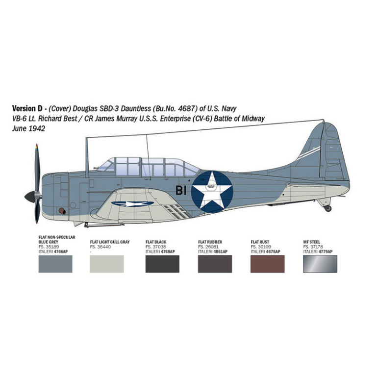 SBD-3 Dauntless, 6 versions - ITALERI 2841- 1/48