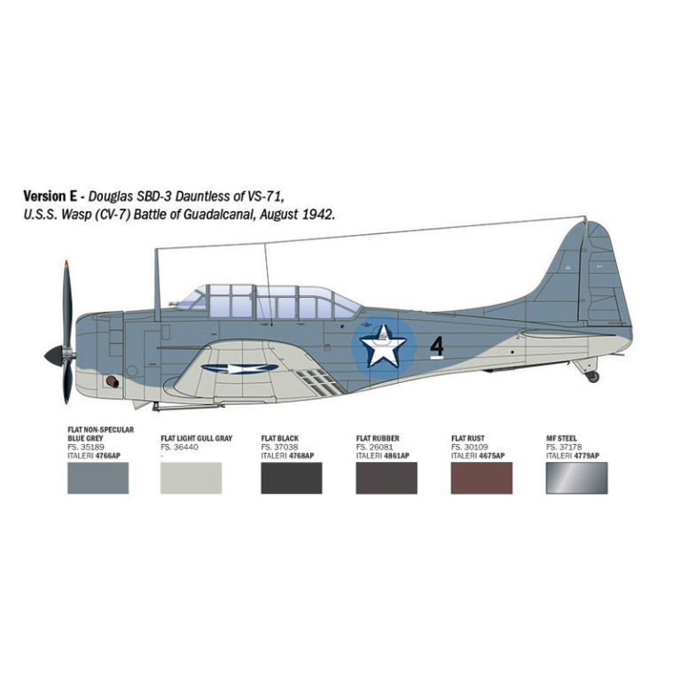 SBD-3 Dauntless, 6 versions - ITALERI 2841- 1/48
