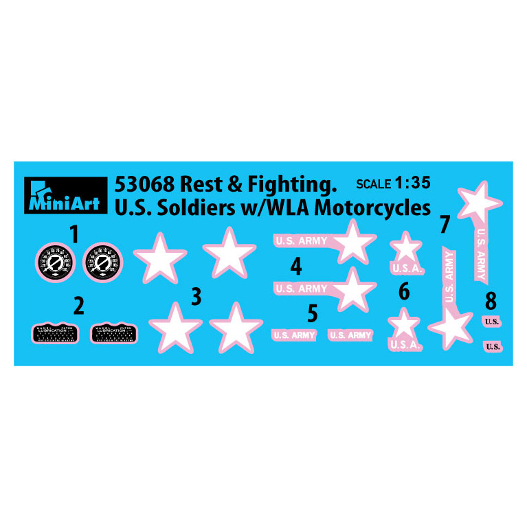 Repos et combat, soldats américains avec motos WLA - MiniArt 53068 - 1/35