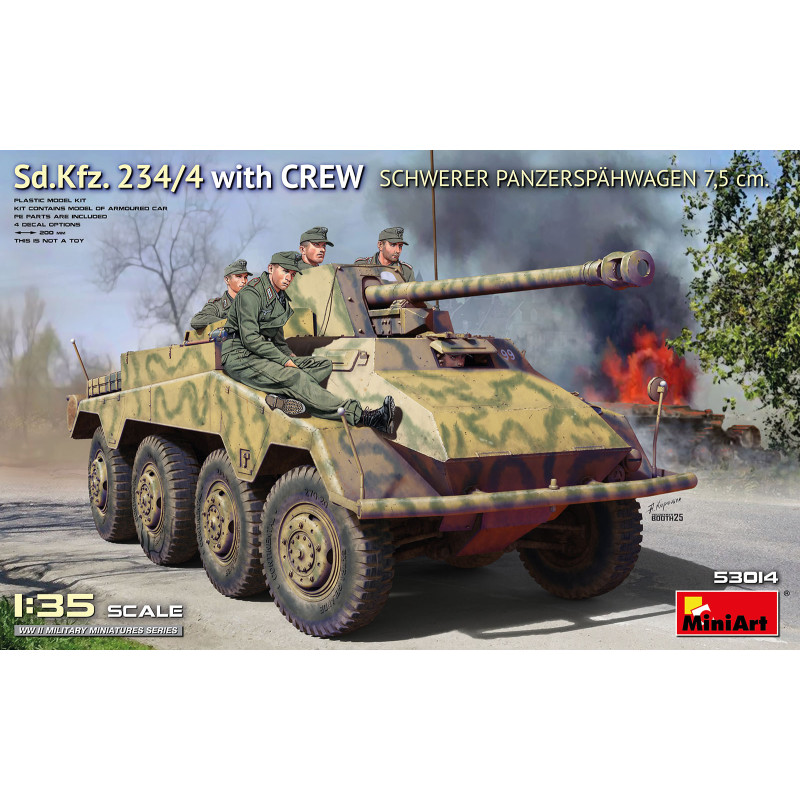 Sd. Kfz. 234/4, avec équipage, Schwerer Panzerspähwagen 7.5cm - MiniArt 53014 - 1/35