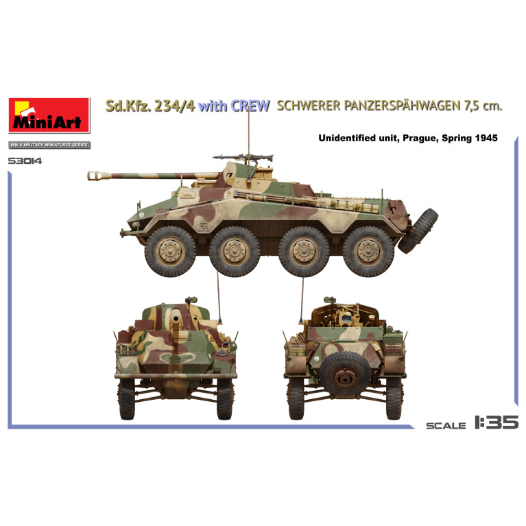 Sd. Kfz. 234/4, avec équipage, Schwerer Panzerspähwagen 7.5cm - MiniArt 53014 - 1/35