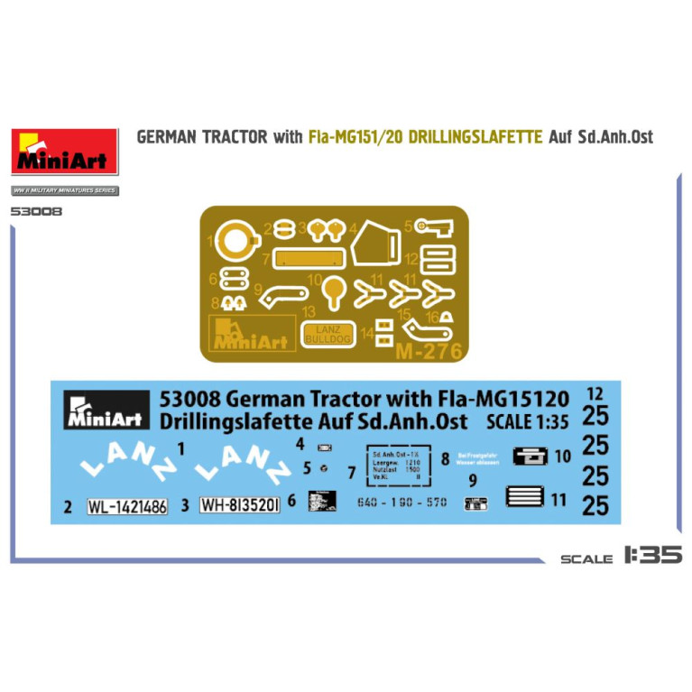 Tracteur allemand, Fla-MG151/20, Drillingslafette Auf Sd.Anh.Ost - MiniArt 53008 - 1/35
