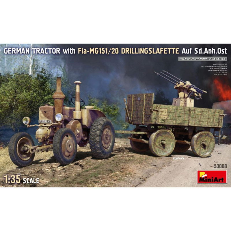 Tracteur allemand, Fla-MG151/20, Drillingslafette Auf Sd.Anh.Ost - MiniArt 530008 - 1/35