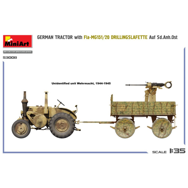 Tracteur allemand, Fla-MG151/20, Drillingslafette Auf Sd.Anh.Ost - MiniArt 530008 - 1/35