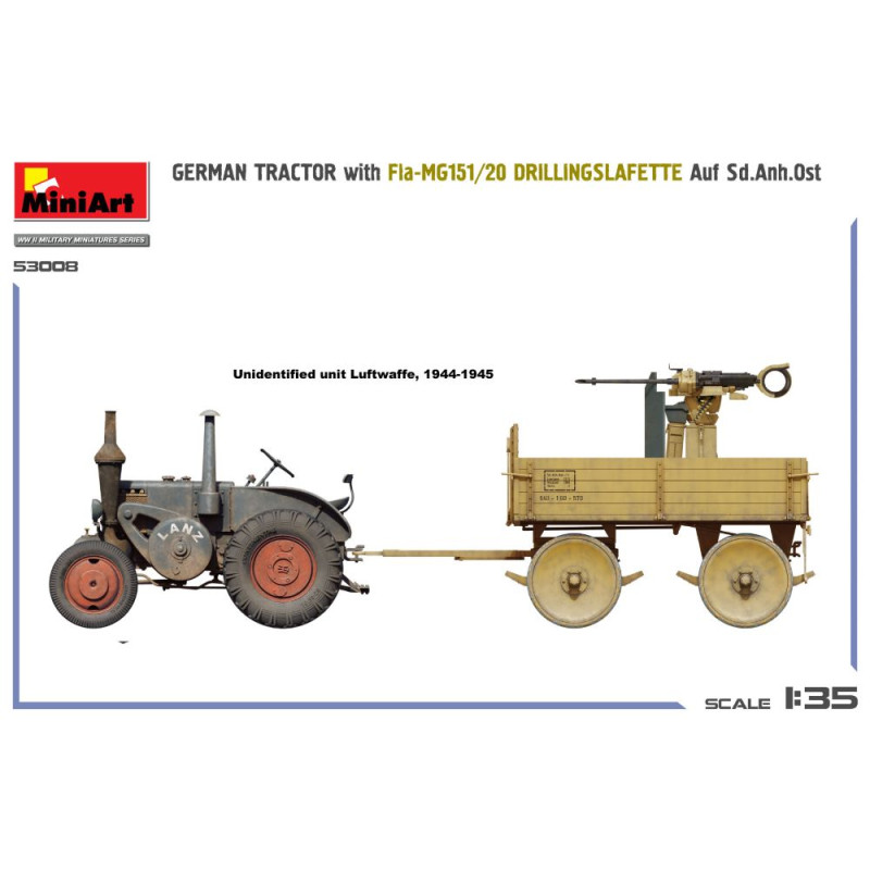 Tracteur allemand, Fla-MG151/20, Drillingslafette Auf Sd.Anh.Ost - MiniArt 53008 - 1/35