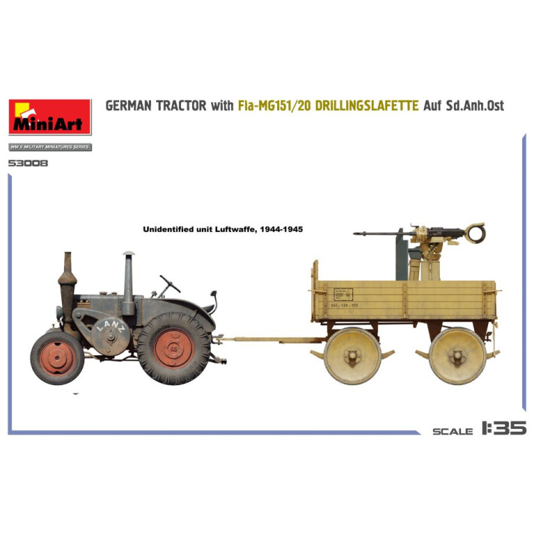 Tracteur allemand, Fla-MG151/20, Drillingslafette Auf Sd.Anh.Ost - MiniArt 53008 - 1/35