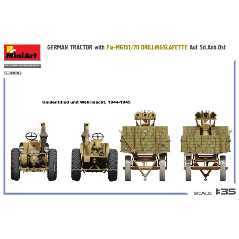 Tracteur allemand, Fla-MG151/20, Drillingslafette Auf Sd.Anh.Ost - MiniArt 53008 - 1/35