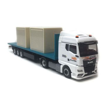Camion semi-remorque à plateau, MAN TGX GM avec caisse de 3m, Circus Krone - HERPA 320252 - HO 1/87