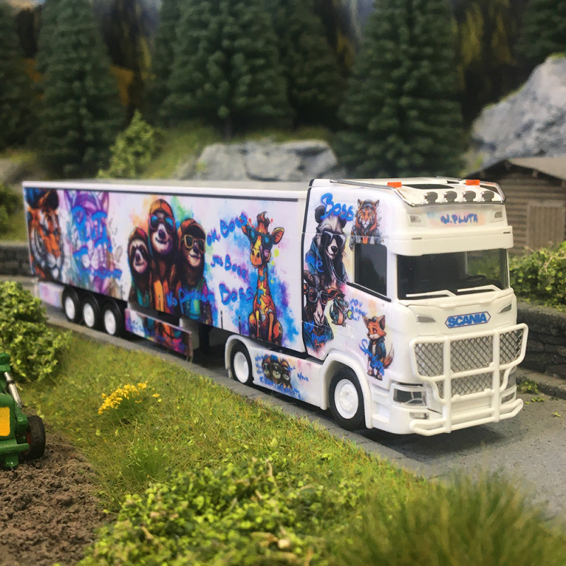 Semi-remorque, à rideaux coulissants, Scania CS 20 HD, Pluta - HERPA 319980 - HO 1/87