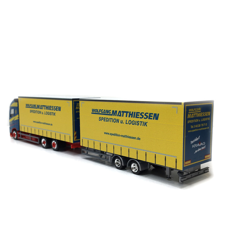 Semi-remorque tandem, bâche à rideau jumbo, Volvo FH GL 2020, Wolfgang Matthiessen - HERPA 319515 - HO 1/87