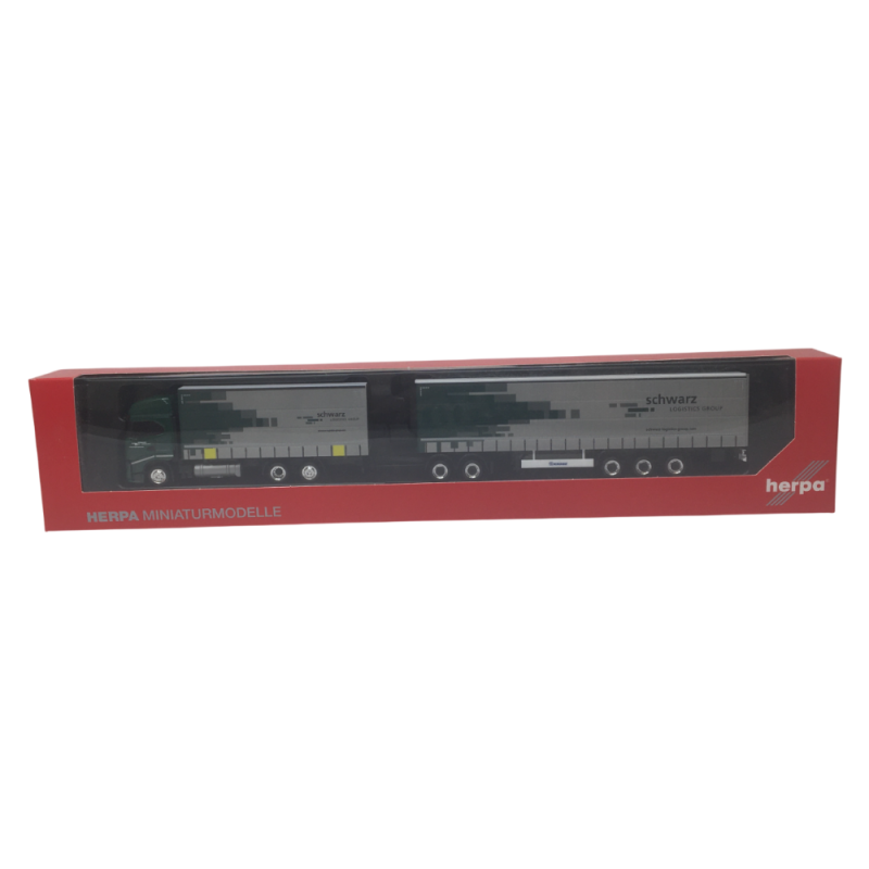 Camion semi-remorque, à rideaux coulissants, Iveco S-way, Spedition Schwartz - HERPA 319607 - HO 1/87