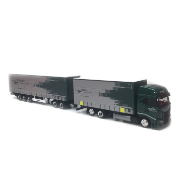 Camion semi-remorque, à rideaux coulissants, Iveco S-way, Spedition Schwartz - HERPA 319607 - HO 1/87
