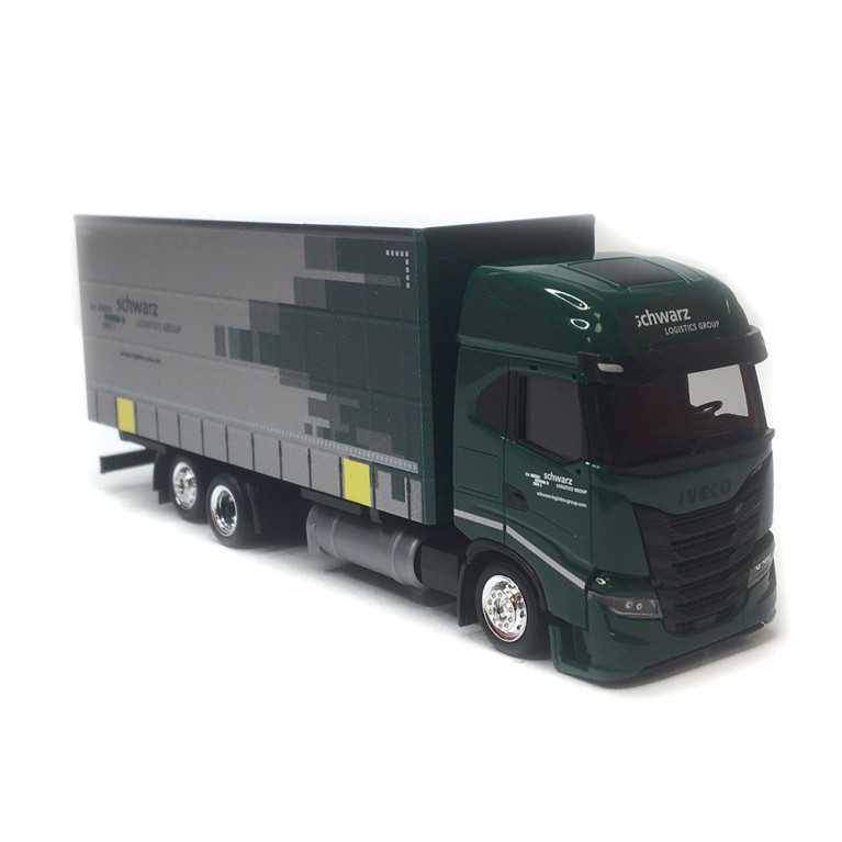 Camion semi-remorque, à rideaux coulissants, Iveco S-way, Spedition Schwartz - HERPA 319607 - HO 1/87