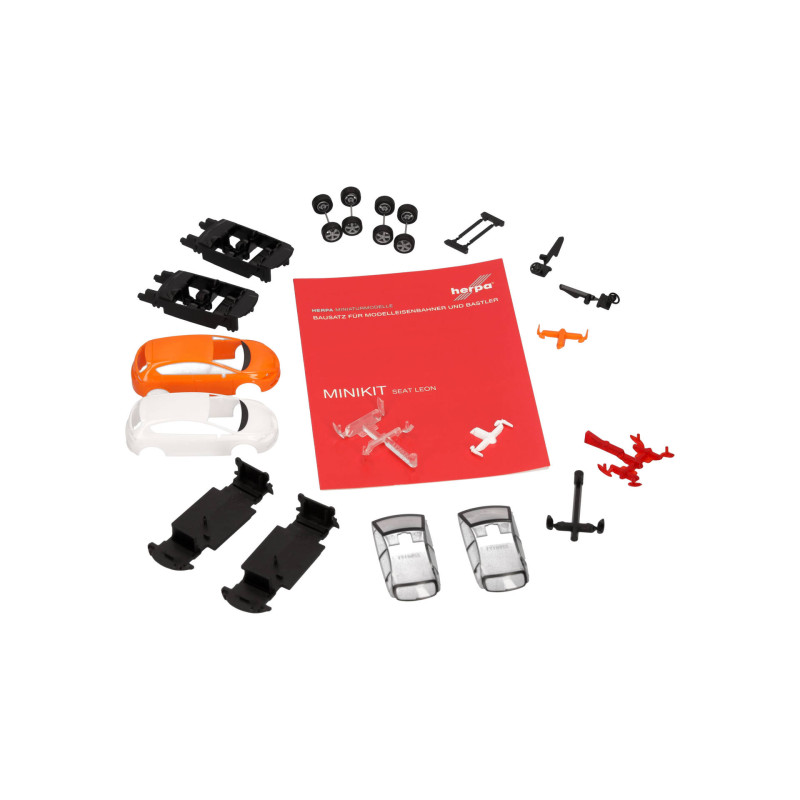 MiniKit, Seat Leon, blanc/orange, 2 pièces - HERPA 013970-002 - HO 1/87