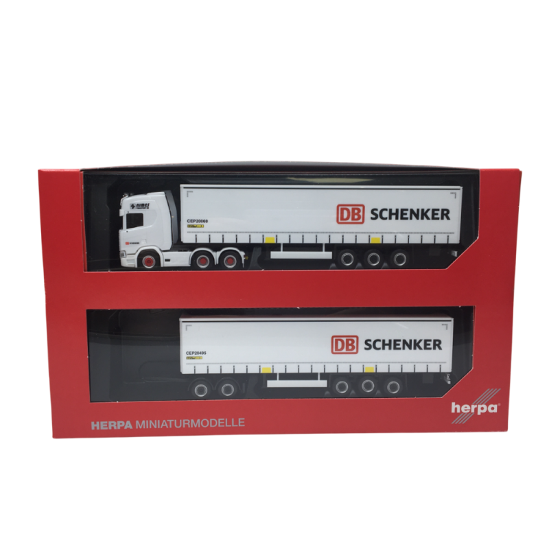 Camion Semi-remorque frigorifique, Scania CR 20HD, 2 remorques, DN Schenker, Suède - HERPA 319720 - HO 1/87