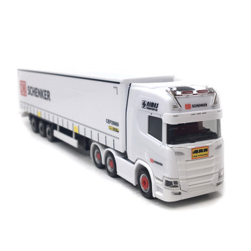 Camion Semi-remorque frigorifique, Scania CR 20HD, 2 remorques, DN Schenker, Suède - HERPA 319720 - HO 1/87