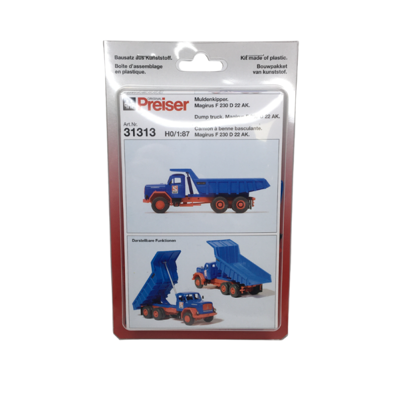 Camion-benne, Magirus F 230 D 22 AK - PREISER 31313 - HO 1/87