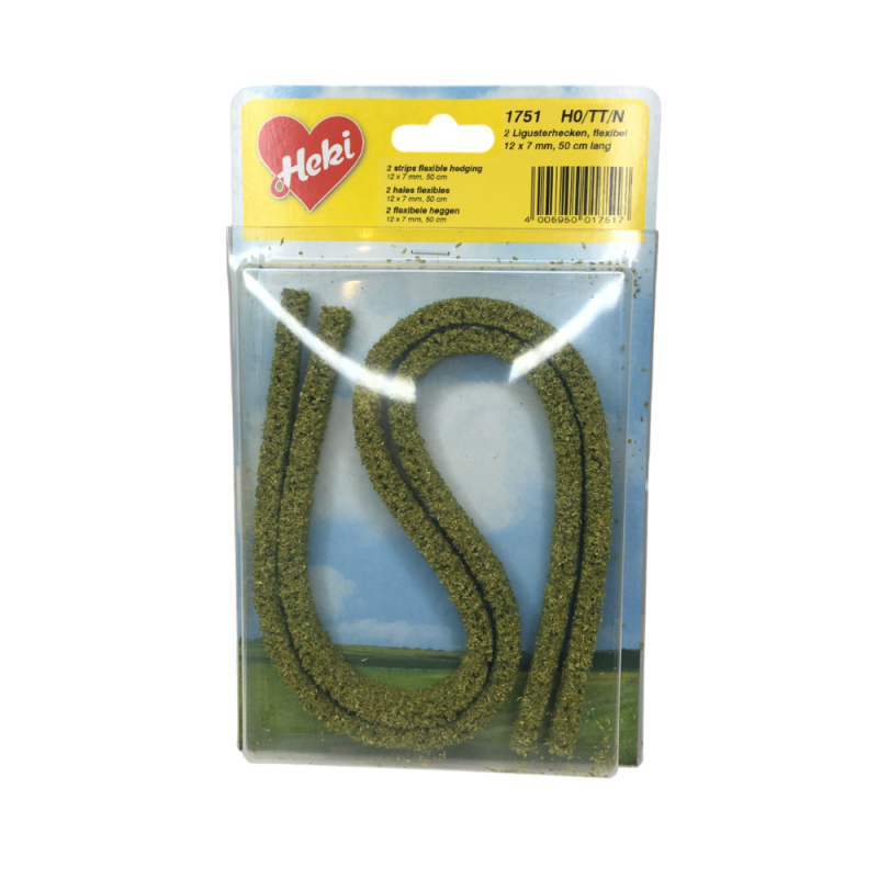 2 haies de troènes, 12x7mm, 50 cm de long - HEKI 1751- HO, TT, N