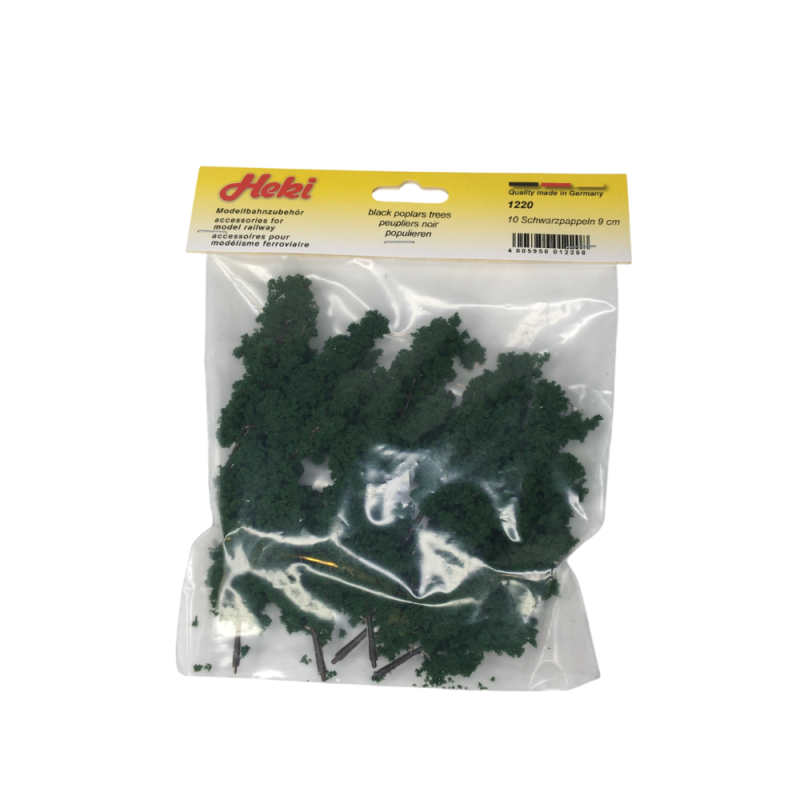 10 peupliers noirs, 9cm - HEKI 1220 - HO, TT, N, Z