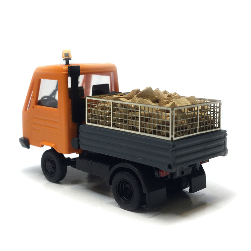 Multicar M26, avec carrosserie et rondins - BUSCH 42238- HO 1/87