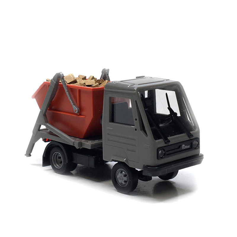 Multicar M26, avec chargeur à benne et grumes - BUSCH 42237- HO 1/87