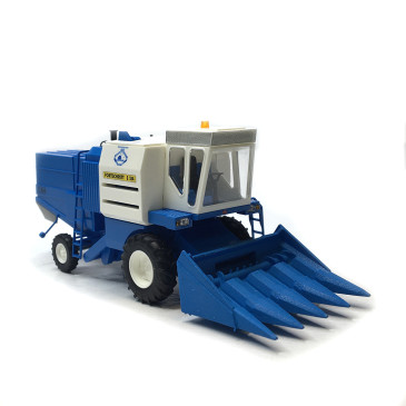 Moissoneuse-batteuse, Fortschritt E514, bleu/blanc, cueilleur à maïs - BUSCH 40184 - HO 1/87