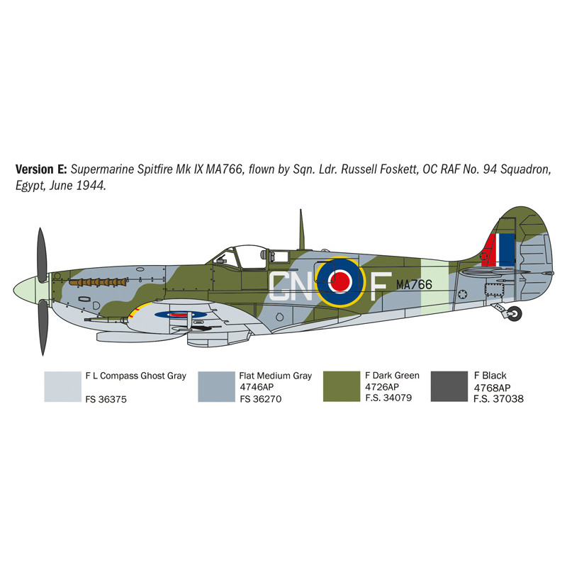 Ace, Spitfire Mk.V, Mk.IX, 5 versions - ITALERI 1482 - 1/72